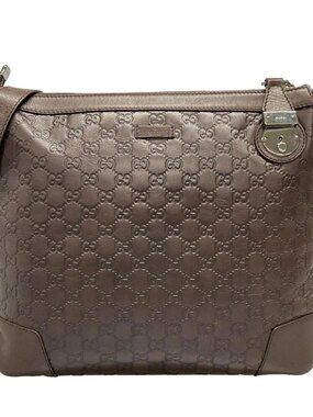 GUCCI Guccissima 148476 Dark Brown Leather Shoulder Bag